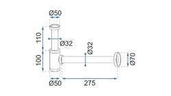 Olsen Spa Umyvadlový kovový sifon s click/clack zátkou, univerzální, bílá (BAHA6952)