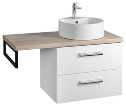 AQUALINE - VEGA sestava koupelnového nábytku, š. 97,5 cm, bílá/dub platin (VG064-02)