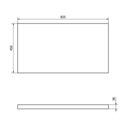 AQUALINE - VEGA deska pod umyvadlo 82,5x45cm, dub platin (VG785)