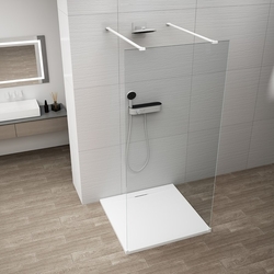 POLYSAN ESCA BLACK MATT jednodílná sprchová zástěna k instalaci ke stěně, matné sklo, 800 mm (ES1180-02)
