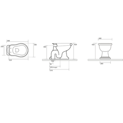 KERASAN RETRO WC mísa s nádržkou, spodní odpad, bílá-bronz (WCSET17-RETRO-SO)
