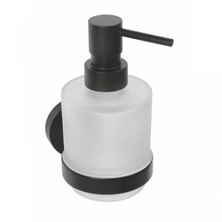 Sapho X-ROUND BLACK dávkovač mýdla MINI, mléčné sklo, 200ml, černá (XR103B)