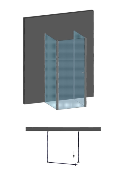 ARTTEC MOON B26- Sprchový kout nástěnný clear 95 - 100 x 76,5 - 78 x 195 cm