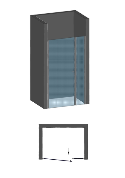 ARTTEC MOON C2 - Sprchové dveře do niky clear - 91 - 96 x 195 cm