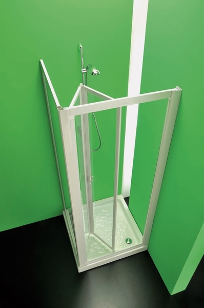 Sprchová zástěna DOMINO, Výška - 185 cm, Barva rámu zástěny - Plast bílý, Provedení - Univerzální, Výplň - Polystyrol 2,2 mm (acrilico), Šíře - 90 cm