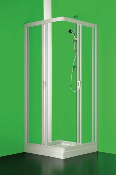 Čtvercový a obdélníkový sprchový kout VELA, Výška - 185 cm, Barva rámu zástěny - Plast bílý, Provedení - Univerzální, Výplň - Polystyrol 2,2 mm (acrilico), Šíře - 100 cm, Hloubka - 80 cm