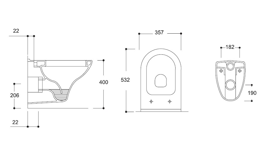 Závěsné WC COMPACT, WC sedátko - Bez sedátka