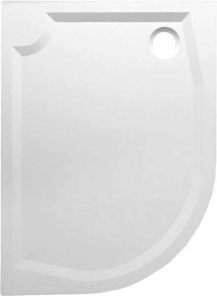 RIVA sprchová vanička z litého mramoru, čtvrtkruh 100x80cm, pravá