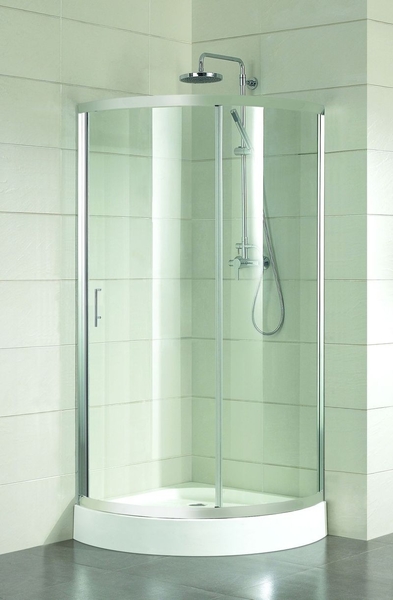 Sprchový kout ALBATERA, Barva rámu zástěny - Leštěný hliník, Výplň - Čiré bezpečnostní sklo - 4 mm, Šíře - 90 cm, Hloubka - 90 cm