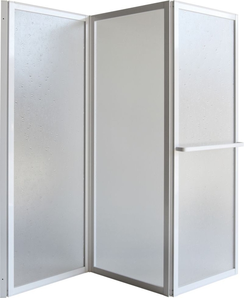 Vanová zástěna KARINA, Barva rámu zástěny - Hliník bílý, Provedení - Univerzální, Výplň - Polystyrol 2,2 mm (acrilico), Šíře - 95 cm