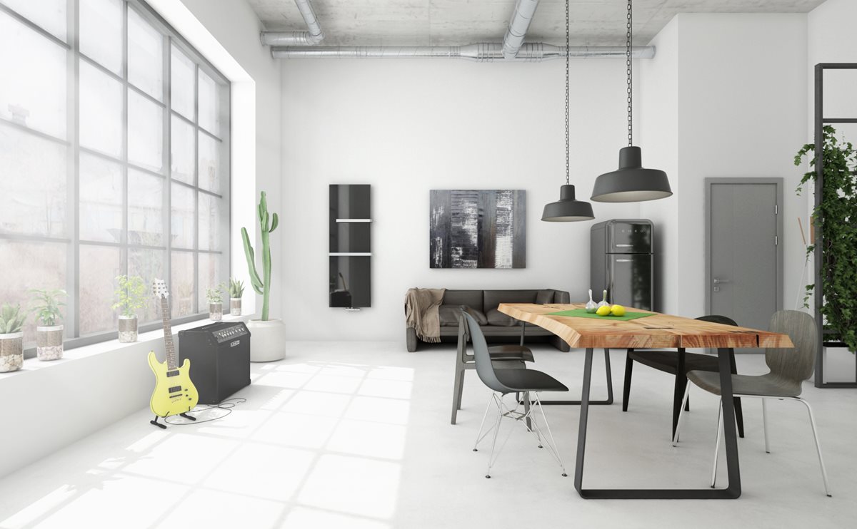 ISAN Melody Collom designový radiátor 1800 × 450 mm, 898 W, bílá RAL 9016, připojení středové (DCLM18000450SM01)