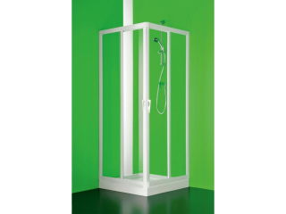 FORTE Sprchový kout VELA,  Barva rámu - Bílá, Rozměr A - 90 cm, Rozměr B - 90 cm, Rozměr C - 185 cm, Směr zavírání - Univerzální Levé / Pravé, Výplň - Polystyrol 2,2 mm (acrilico) (BSVEL9090P)