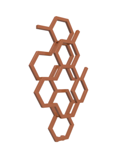 TERMA Hex designový radiátor 821 × 486 mm, 248 W, barva Bright Copper, středové připojení